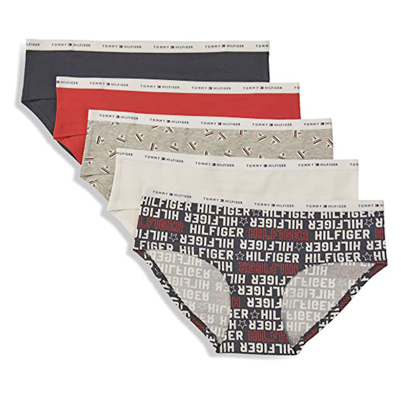 TOMMY HILFIGER Womens Bikini Bottoms 5 Pack Brief Short Cotton Panties  Underwear