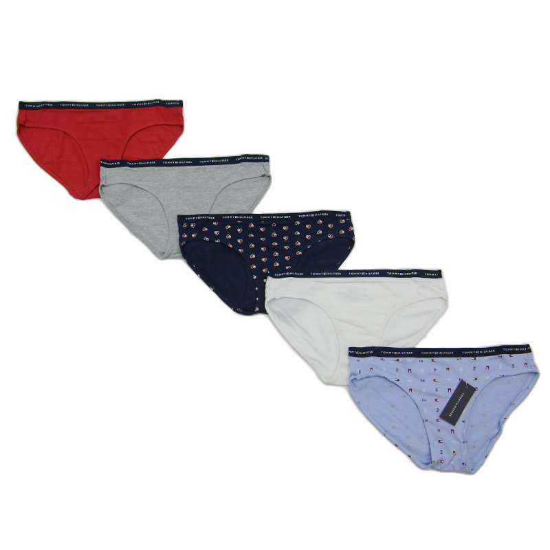 Tommy Hilfiger Womens Bikini Panty Underwear Flag Logo Waist Cotton Stretch  New