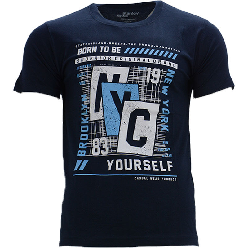 NEW Mens Printed T Shirts Short Sleeve Summer Cotton Crew Neck Tees ...
