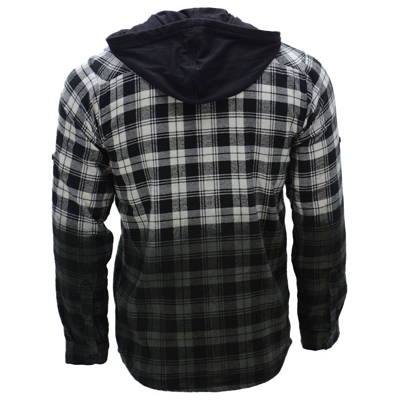 Mens Lumberjack Shirts Long Sleeve Soft Cotton Hooded Casual Flannel ...