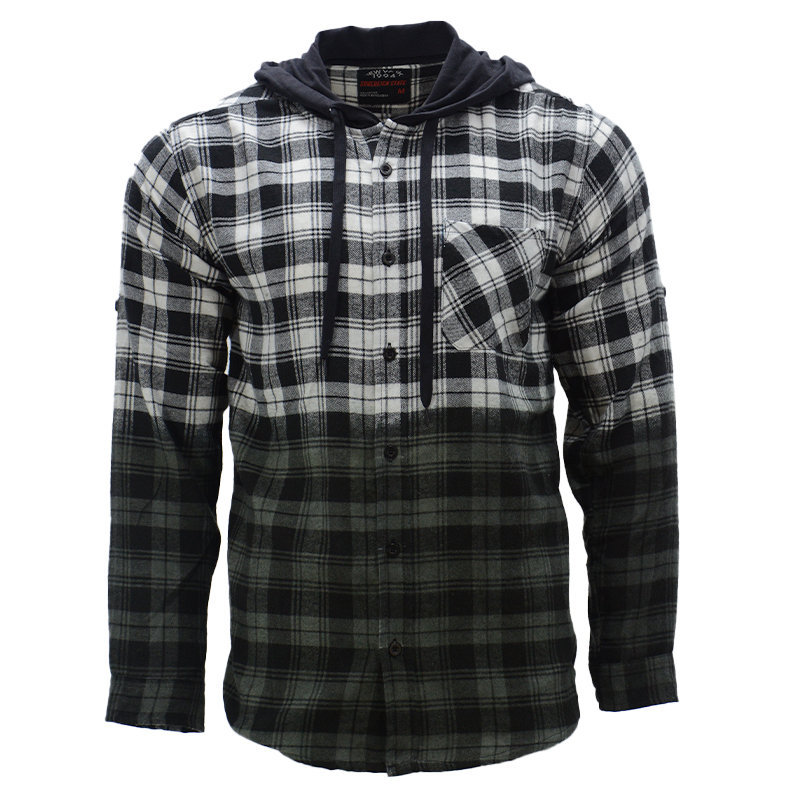 Mens Lumberjack Shirts Long Sleeve Soft Cotton Hooded Casual Flannel ...
