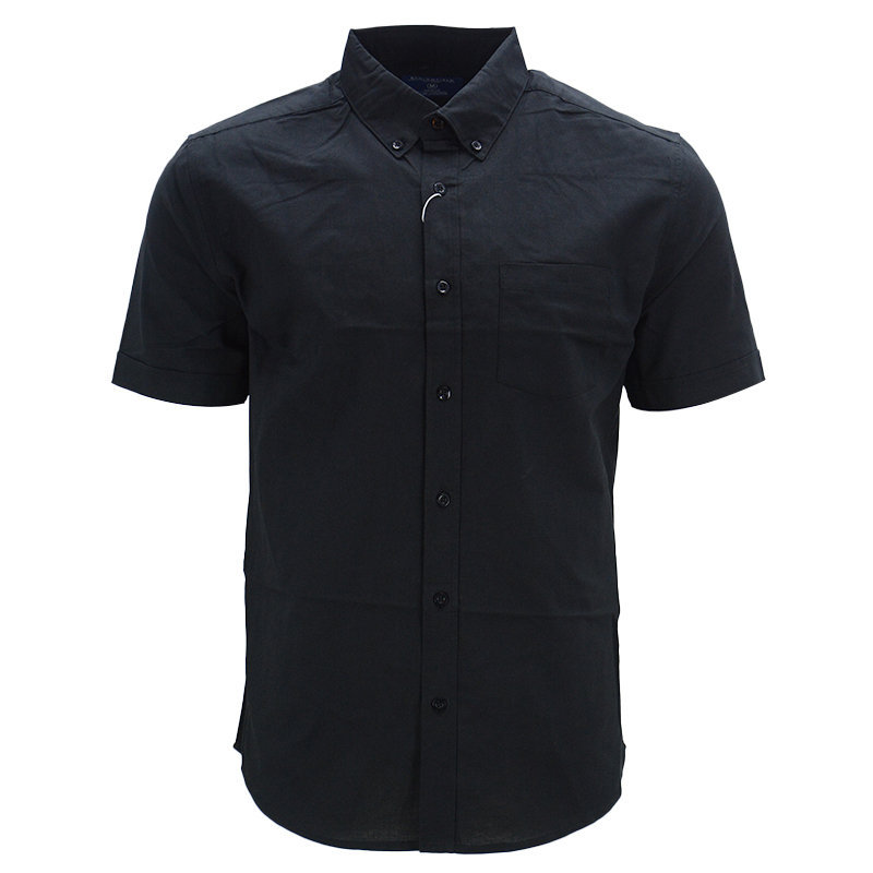 Mens Short Sleeve Shirts Spring Field Collared Plain Button Down Casual ...